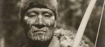 Martín Gusínde, Retrato de Ona en campamento de Lago Fagnano