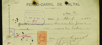 Comprobante de pago ferrocarril de Taltal