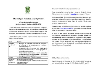 Díptico actividades antes, durante y después de la visita al Museo. 2° medio Historia