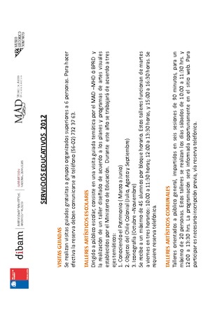 SERVICIOS EDUCATIVOS 2012