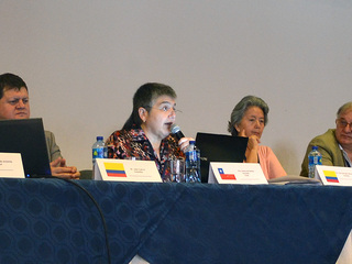 Emma de Ramón durante la asamblea general de la Asociación Latinoamericana de Archivos