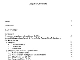 Indice de Prehistoria en Chile