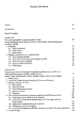 Indice de Prehistoria en Chile