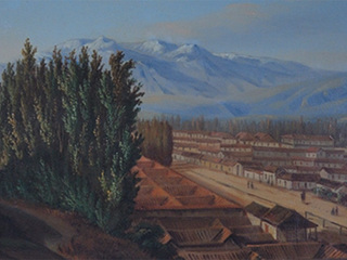 Giovatto Molinelli. Antigua Cañada de Santiago. Óleo sobre tela. 38 x 46 cm. Colección del Museo Nacional de Bellas Artes.