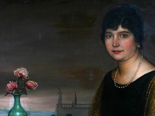 Detalle de óleo y temple sobre tela, obra de Julio Romero.