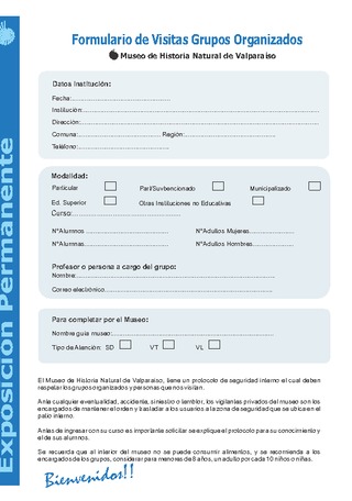 Formulario Visitas Organizadas