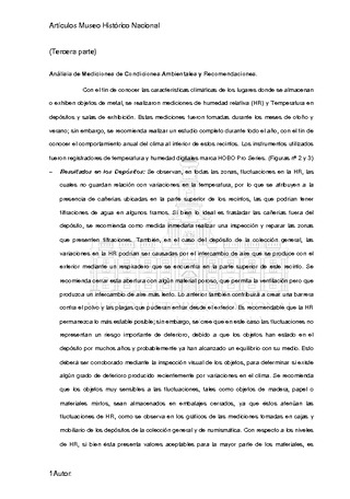 Investigación científica de metales en el museo histórico nacional" (tercera parte)