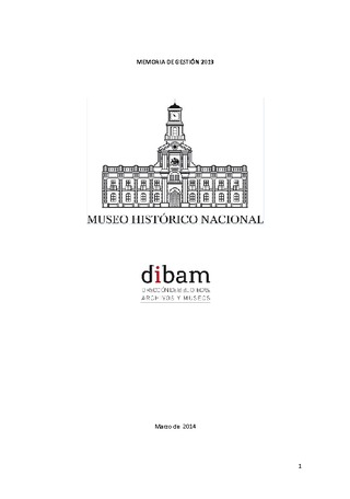 Memoria de Gestión 2013 del Museo Histórico Nacional