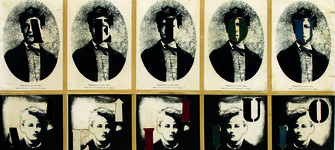 Detalle de obra de Juan Luis Martínez. Las vocales de Rimbaud. Col. MNBA