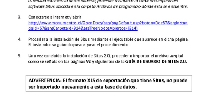 Instructivo de actualización de Situs