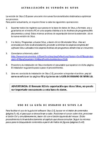 Instructivo de actualización de Situs