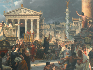 Prospero Piatti. Los funerales de César (detalle). Italia, 1898. Colección Museo Nacional de Bellas Artes. Archivo CNCR