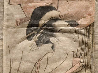 Imágenes de la intervención  de estampas japonesas