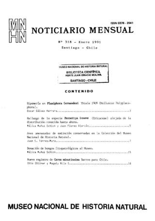 Noticiario Mensual 318, Enero 1991