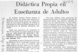 Didáctica propia en enseñanza de adultos. Didáctica propia en enseñanza de adultos.