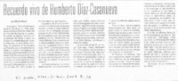 REcuerdo vivo de Humberto Díaz-Casanueva REcuerdo vivo de Humberto Díaz-Casanueva