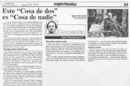 Este "Cosa de dos" es "Cosa de nadie" Este "Cosa de dos" es "Cosa de nadie"