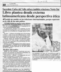 Libro plantea deuda externa latinoamericana desde perspectiva ética Libro plantea deuda externa latinoamericana desde perspectiva ética