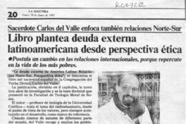 Libro plantea deuda externa latinoamericana desde perspectiva ética Libro plantea deuda externa latinoamericana desde perspectiva ética
