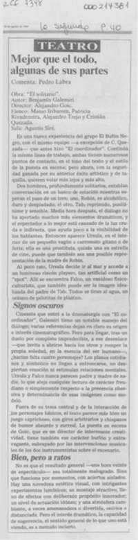 Mejor que el todo, algunas de sus partes Mejor que el todo, algunas de sus partes