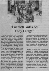 "Las siete vidas del tony Caluga" "Las siete vidas del tony Caluga"