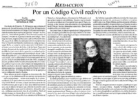 Por un Código Civil redivivo Por un Código Civil redivivo