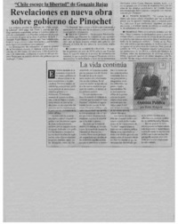 Revelaciones en nueva obra sobre gobierno de Pinochet Revelaciones en nueva obra sobre gobierno de Pinochet