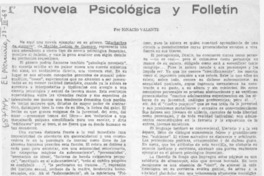 Novela psicológica y folletín Novela psicológica y folletín
