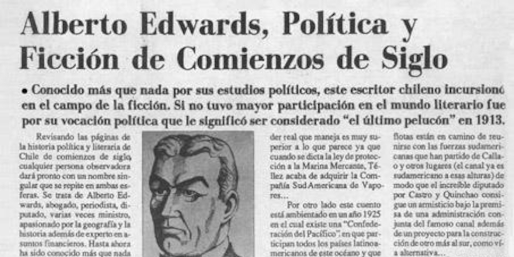 Alberto Edwards, política y ficción de comienzos de siglo