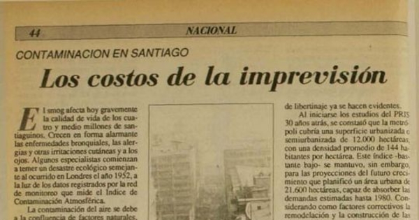 Contaminación en Santiago: los costos de la imprevisión