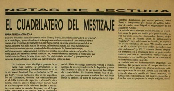 El cuadrilátero del mestizaje