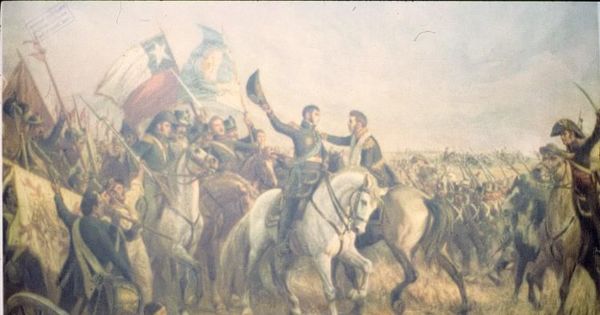 Abrazo de Maipú, 1818
