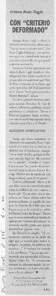 Con "criterio deformado"