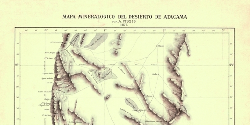 Mapa mineralógico del desierto de Atacama, 1877