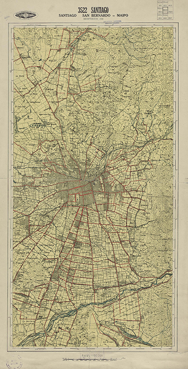 Santiago [material cartográfico] : Santiago - San Bernardo - Maipo / Instituto Geográfico Militar de Chile