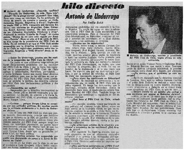 Antonio de Undurraga : [entrevistas]