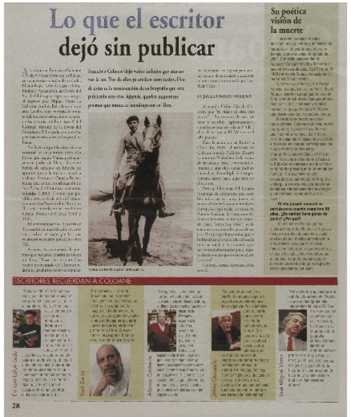 Lo que el escritor dejó sin publicar.