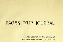 Pages d'un journal