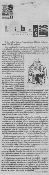 El aire visible  [artículo] Fernando Quilodrán.