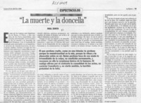 La muerte y la doncella  [artículo] Raúl Zurita.