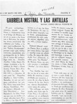 Gabriela Mistral y las Antillas  [artículo] Darío de la Fuente D.