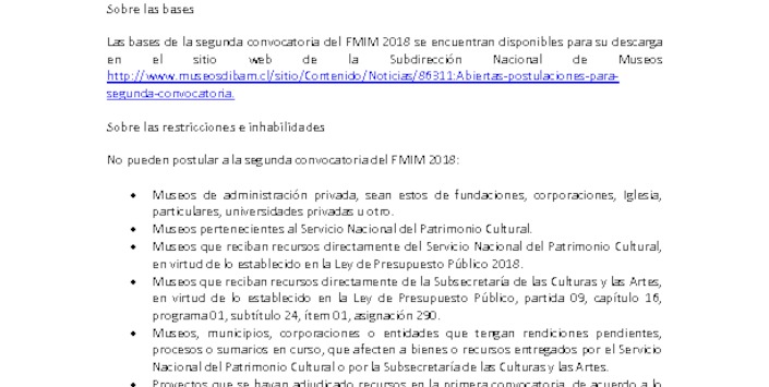Respuestas a consultas FMIM segunda convocatoria 2018