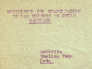 Carta dirigida a la Secretaria General de la filial del MEMCH en Lota, 1939. Archivo Mujeres y Géneros - Archivo Nacional.