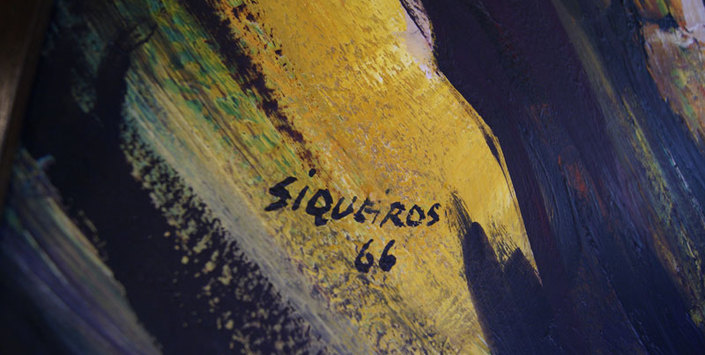 Detalle de la firma del artista David Alfaro Siqueiros