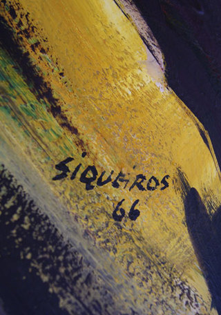 Detalle de la firma del artista David Alfaro Siqueiros