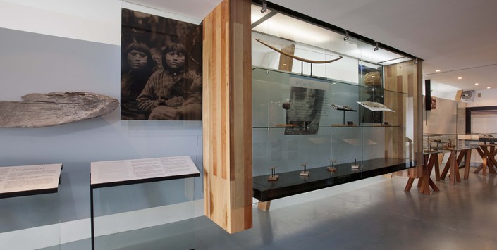 Vista interior edificio Museo Antropológico Martin Gusinde