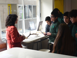 Natalia Naranjo, realizando charla didáctica estudiantes. (Cortesía de Burgos, A.,2019)