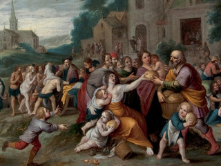 Detalle pintura sobre metal col. Museo O'higginiano y de Bellas Artes de Talca