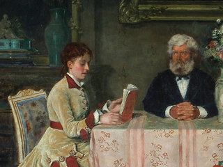 Detalle de "La lectura" de Cosme San Martín