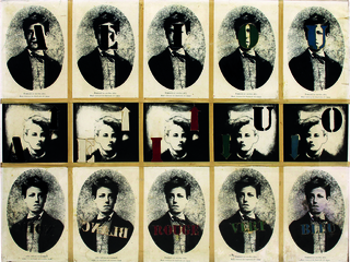 Detalle de obra de Juan Luis Martínez. Las vocales de Rimbaud. Col. MNBA